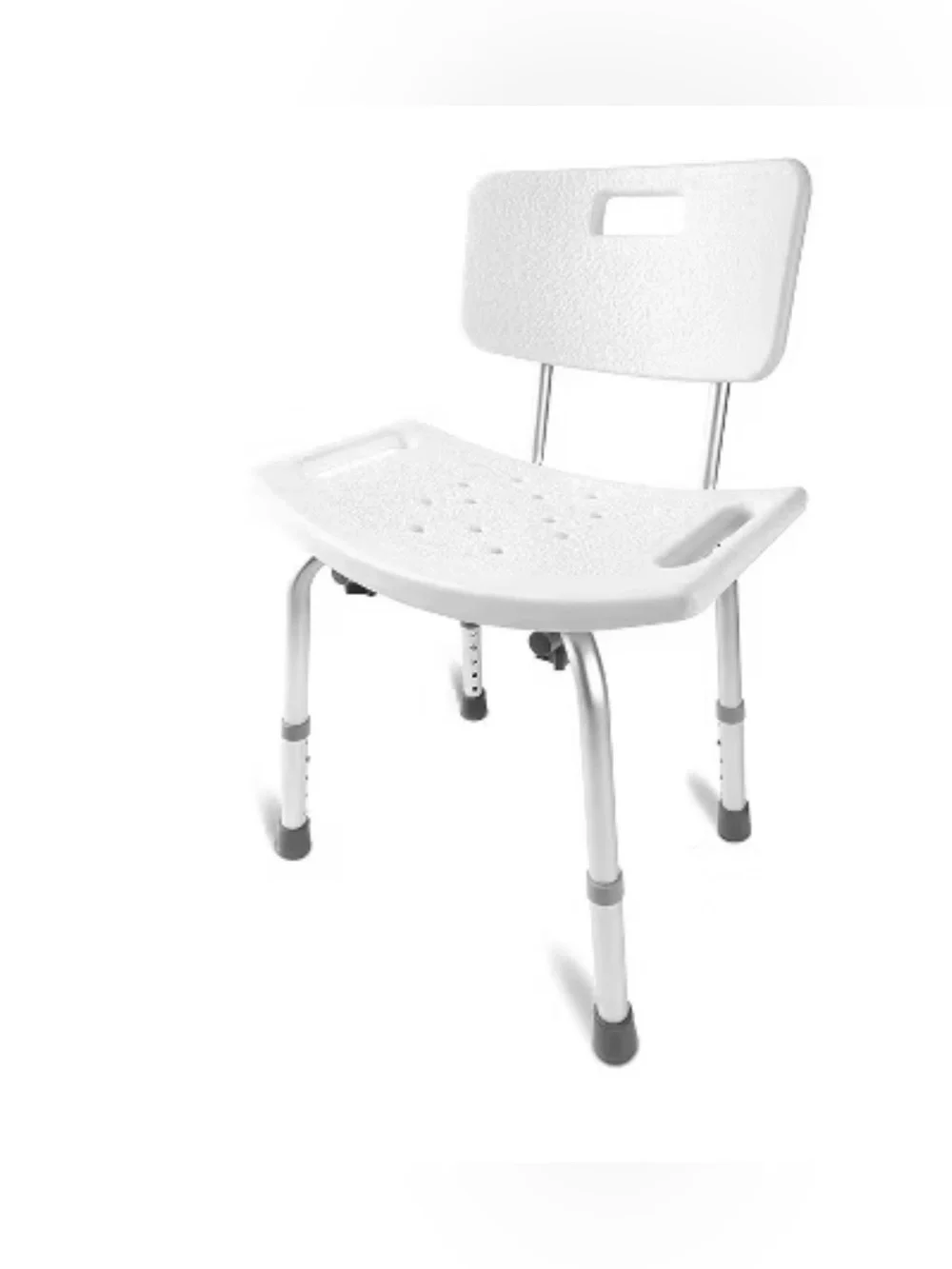 White Shower/Transfer Bench with Gray Legs adjustable for highest comes withgift